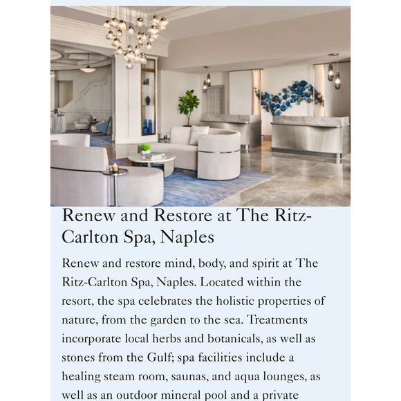 Ritz-Carlton Naples Florida Escape Magazine 2024 NEW Rare Ritz Naples Hotel Book - Picture 5 of 14